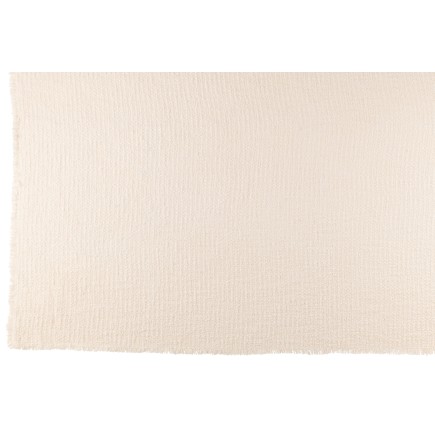 Manta con bordes deshilachados de poliéster blanco 180x130cm