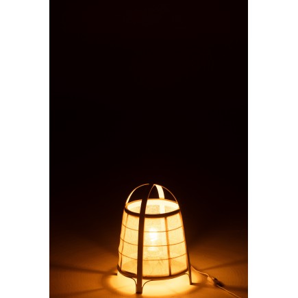 Candeeiro de mesa em tecido preto 26x26x35 cm
