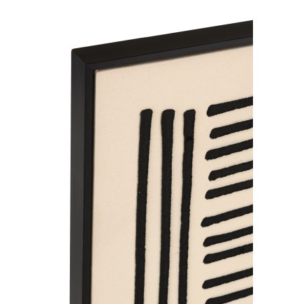 Tableau décoratif en bois et toile beige 83x4.3x123 cm