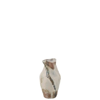 Vaso de porcelana bege 14x13,5x26,5 cm