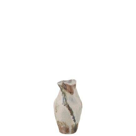 Vaso de porcelana bege 14x13,5x26,5 cm