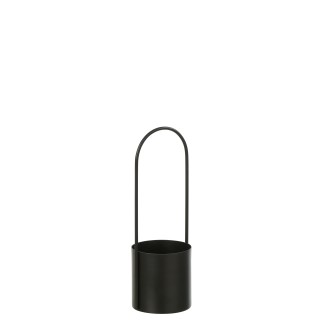 Vaso em metal preto 10x10x30 cm