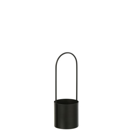 Vaso em metal preto 10x10x30 cm