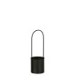 Vaso em metal preto 10x10x30 cm