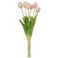Ramo de 7 tulipanes artificiales de color rosa sintético de 17x10x46 cm Ramo de 7 tulipanes artificiales de color rosa sintético de 17x10x46 cm