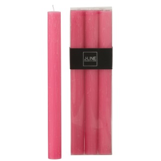 Set di 6 candele a bastoncino 9H rosa 2,2 x 2,2 x 24 cm