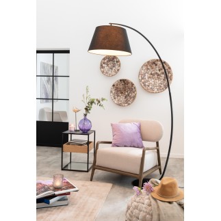 Lámpara de pie de metal negro 106x56x188 cm