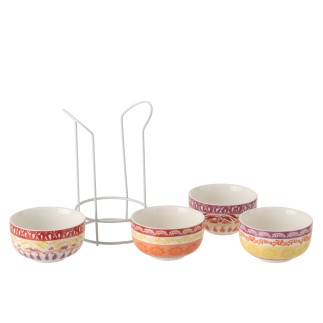 Conjunto de 4 taças de cerâmica roxas 11,2 x 11,2 x 6,2 cm