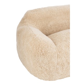 Divano a 2 posti in polyrattan e tessuto beige 152x110x81 cm