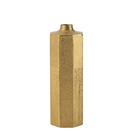 Vaso em metal dourado 30x30x55 cm
