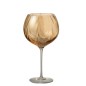 Verre à vin en verre irrégulier ambré H21cm