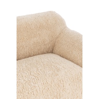 Divano a 2 posti in polyrattan e tessuto beige 152x110x81 cm