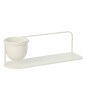 Prateleira de parede com vaso de metal branco 53x16x16 cm Prateleira de parede com vaso de metal branco 53x16x16 cm