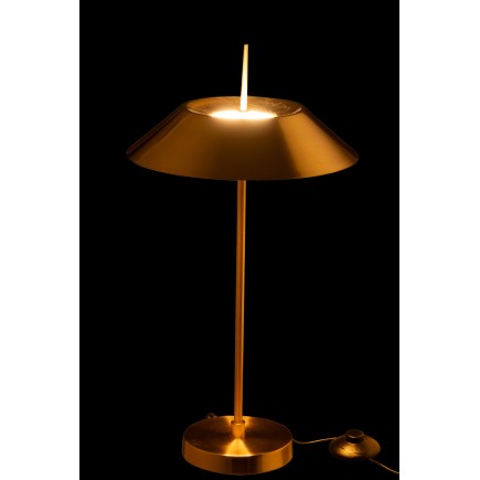 Lampada a fungo in metallo dorato 30,5x30,5x56 cm