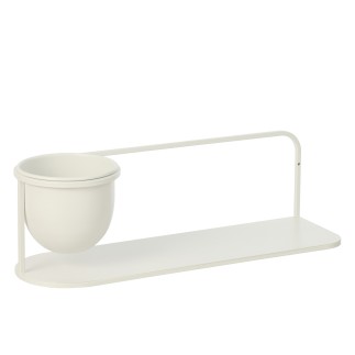 Estantería de pared con macetero de metal blanco 53 x 16 x 16 cm
