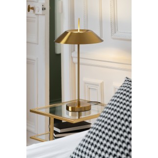 Lampada a fungo in metallo dorato 30,5x30,5x56 cm