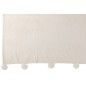 Plaid avec pompons en polyester crème 176x128cm Plaid avec pompons en polyester crème 176x128cm
