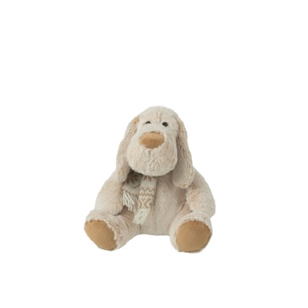 Peluche chien beige 25x25x25 cm