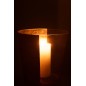 Photophore en verre doré 23x23x23 cm