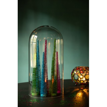 Lote de 3 árboles de Navidad artificiales de plástico azul 10x10x41 cm