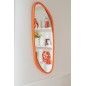 Espelho irregular com moldura em madeira laranja 120x3x50 cm Espelho irregular com moldura em madeira laranja 120x3x50 cm