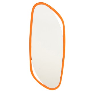Miroir irrégulier cadre bois orange 120x3x50 cm