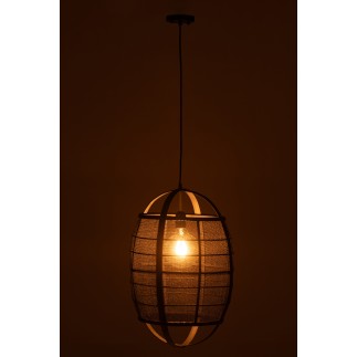 Candeeiro suspenso em tecido preto 37x37x56 cm