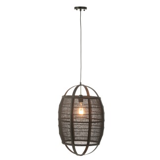 Candeeiro suspenso em tecido preto 37x37x56 cm