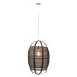 Candeeiro suspenso em tecido preto 37x37x56 cm
