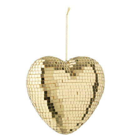 Cuore sfaccettato dorato pendente 13,7x4,7x12,5 cm