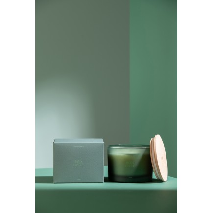 Candela profumata «Legno smerigliato» 28h bianca 11.5x1.5x10 cm