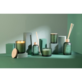 Bougie senteur «Bois Givré» 28h blanche 11.5x1.5x10 cm