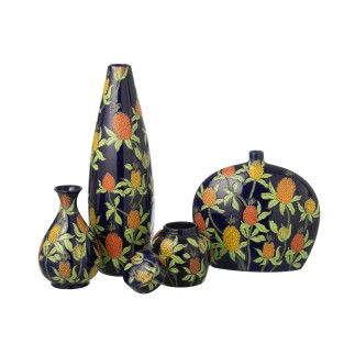 Vase ananas en porcelaine multicouleur 16.5x16.5x53 cm