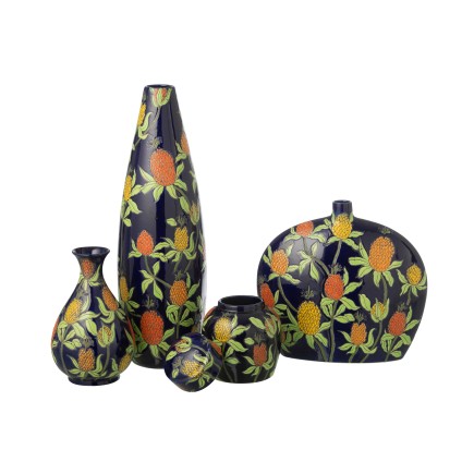 Vaso de porcelana multicolorido em forma de ananás 16,5 x 16,5 x 53 cm