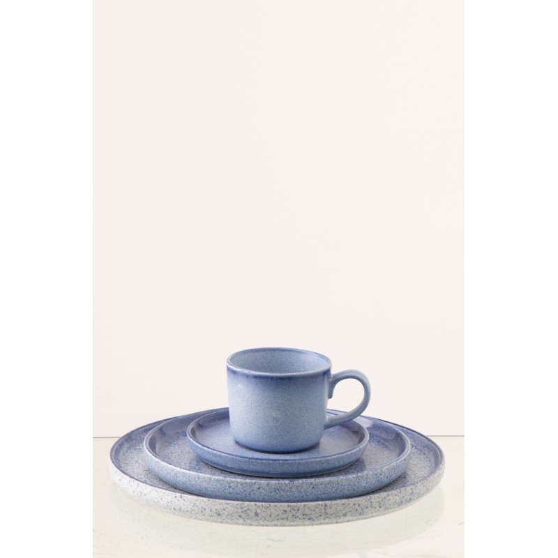 Assiette plate en céramique bleu 26.7x26.7x2 cm Assiette plate en céramique bleu 26.7x26.7x2 cm