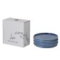 Assiette plate en céramique bleu 26.7x26.7x2 cm Assiette plate en céramique bleu 26.7x26.7x2 cm