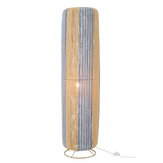 Lampada da terra in corda e metallo blu 34x34x137 cm