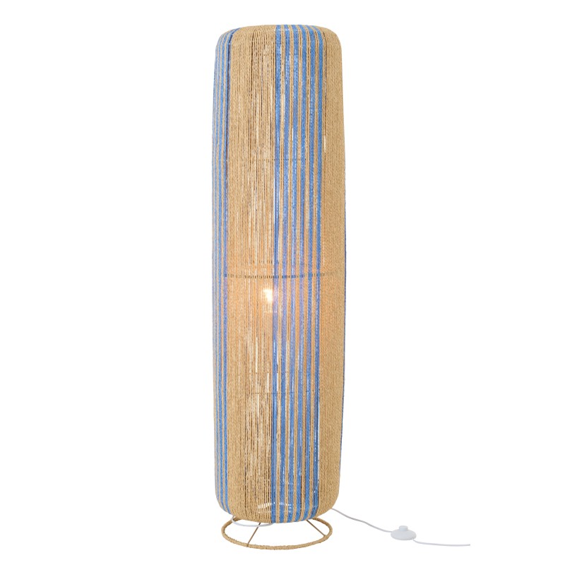 Lampada da terra in corda e metallo blu 34x34x137 cm