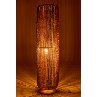 Lampada da terra in corda e metallo blu 34x34x137 cm