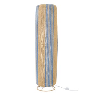 Lampada da terra in corda e metallo blu 34x34x137 cm