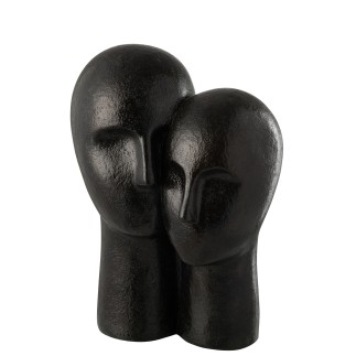 Testa di coppia in resina nera 31*21*42 cm