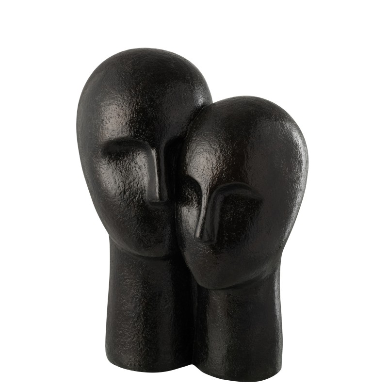 Cabeça de casal em resina preta 31x21x42 cm Cabeça de casal em resina preta 31x21x42 cm