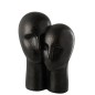 Cabeça de casal em resina preta 31x21x42 cm Cabeça de casal em resina preta 31x21x42 cm