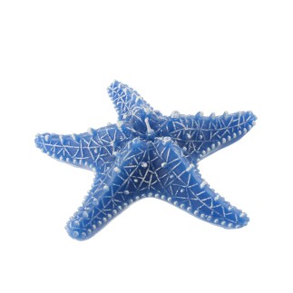Bougie étoile de mer 3H bleu 20.5x20.5x6.5 cm