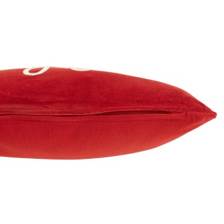Almofada retangular em veludo vermelho 45x30x12 cm