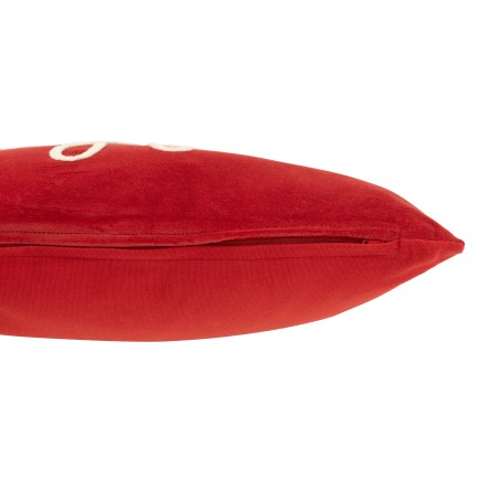 Almofada retangular em veludo vermelho 45x30x12 cm