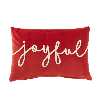 Coussin rectangulaire en velours rouge 45x30x12 cm