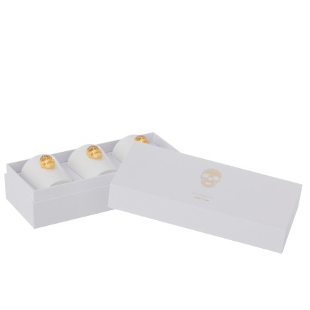 Caja de 3 velas aromáticas de parafina blanca 21.5*9.5*7 cm