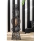 Lampadaire en corde et métal noir 38x38x135 cm Lampadaire en corde et métal noir 38x38x135 cm