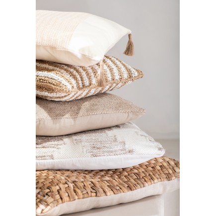 Coussin carré en textile naturel 70x70x10 cm